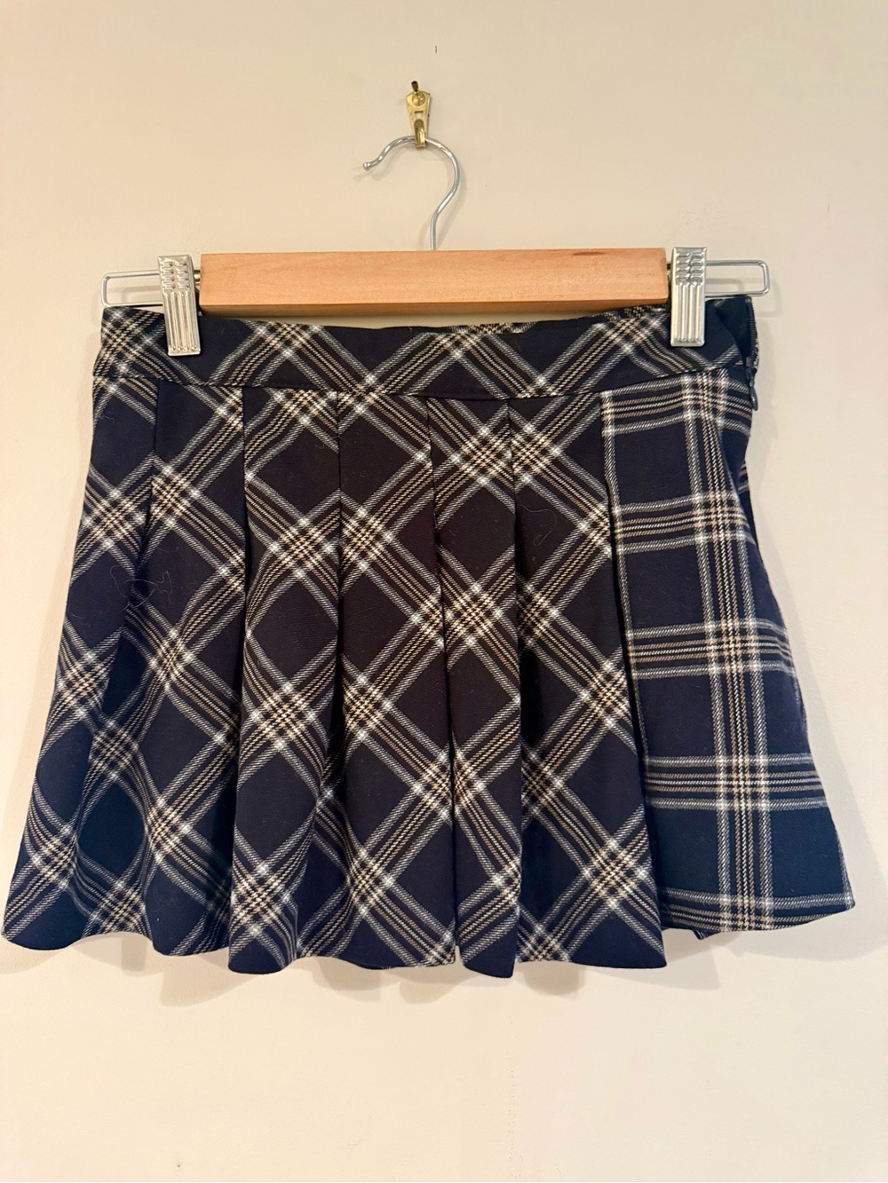 Zara Girls Black Pleated Mini Skirt Wool Blend, Size 11-12 NWOT